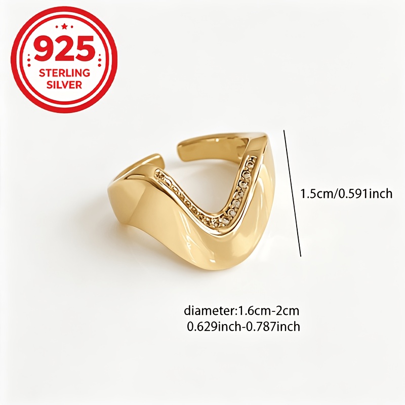 925 Silver Adjustable Open Geometric Interlocking Ring